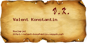Valent Konstantin névjegykártya